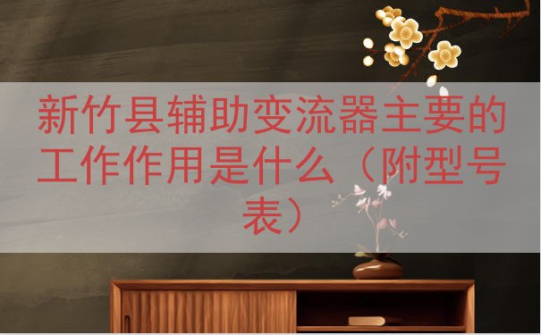 新竹县辅助变流器的工作作用是什么（附型号表）